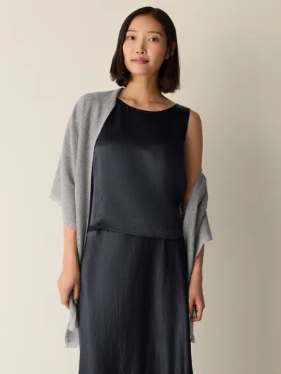 Eileen Fisher Wool Shimmer Scarf In Gray