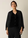 Eileen Fisher Wool Shimmer Serape In Gray