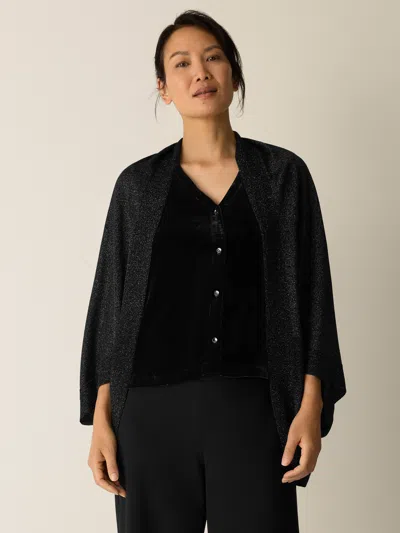Eileen Fisher Wool Shimmer Serape In Gray