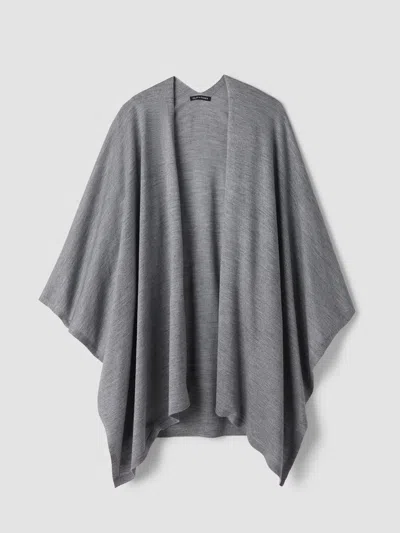 Eileen Fisher Wool Shimmer Serape In Regenerative Wool In Mercury