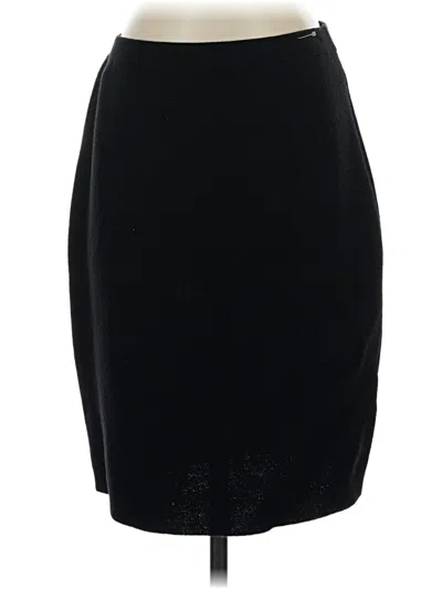 Pre-owned Eileen Fisher Wool Skirt In Black