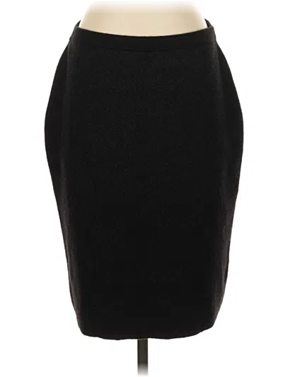Pre-owned Eileen Fisher Wool Skirt In Black
