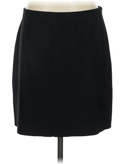 Pre-owned Eileen Fisher Wool Skirt In Black