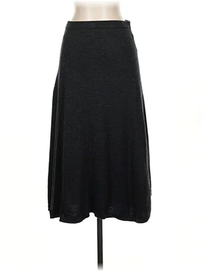 Pre-owned Eileen Fisher Wool Skirt In Black