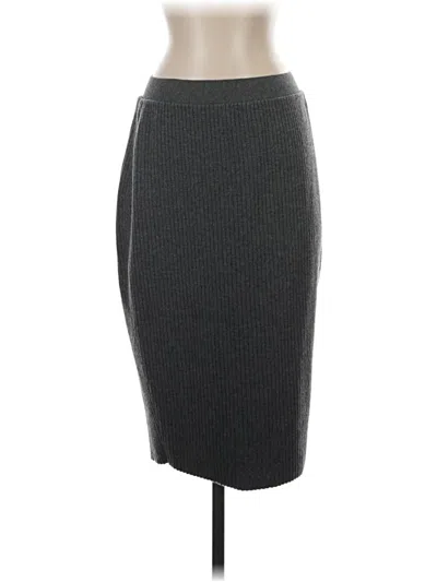 Pre-owned Eileen Fisher Wool Skirt In Gray