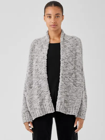 Eileen Fisher Wool Slub Cardigan In Gray