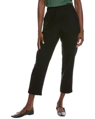 Eileen Fisher Wool Tapered Ankle Pant In Black