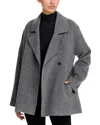 Eileen Fisher Wool Trench Coat In Gray