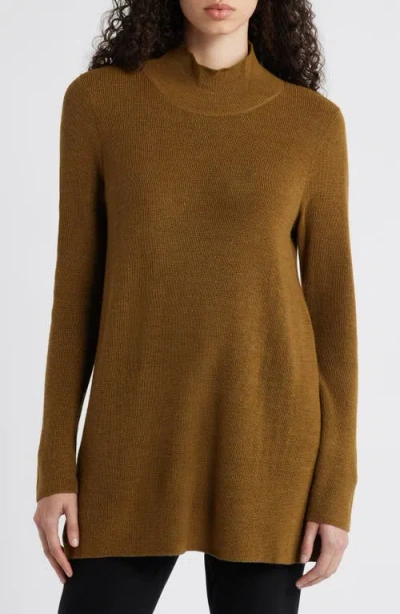 Eileen Fisher Wool Tunic Sweater In Gold Leaf