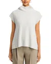 Eileen Fisher Ribbed Turtleneck Wool Tank In Seasalt