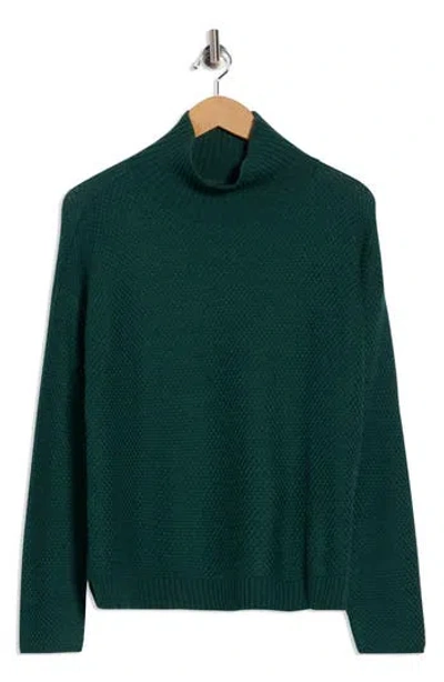 Eileen Fisher Wool Turtleneck Sweater In Green