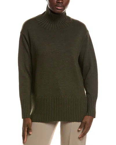 Eileen Fisher Wool Turtleneck Sweater In Green
