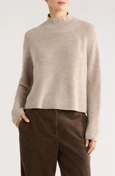Eileen Fisher Wool Turtleneck Sweater In Neutral