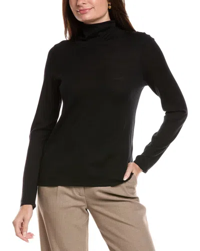 Eileen Fisher Wool Turtleneck Top In Black