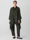 Eileen Fisher Wool Twill Graph Serape In Green