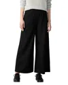 Eileen Fisher Wool Wide Leg Ankle Pants In Black