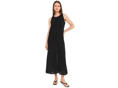 Eileen Fisher Woven Plisse Maxi Dress Women's Dress Black: Sm