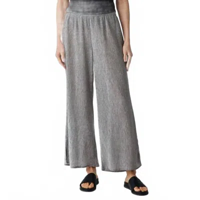 Eileen Fisher Woven Plissé Wide-leg Pant In Nimbus