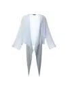 Eileen Fisher Sheer Silk Georgette Tie Jacket In Blue
