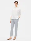Eileen Fisher Yarn-dyed Organic Handkerchief Linen Slouchy Pant In White