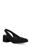 Eileen Fisher Stretch Canvas Slingback Pumps In Black