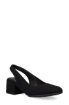 Eileen Fisher Stretch Canvas Slingback Pumps In Black