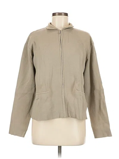 Pre-owned Eileen Fisher Zip Up Hoodie In Brown