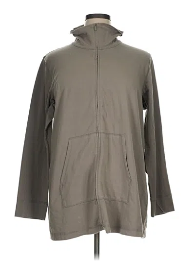 Pre-owned Eileen Fisher Zip Up Hoodie In Gray