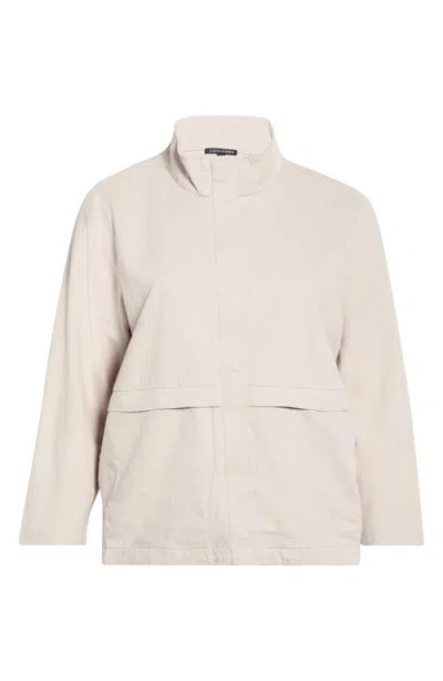 Eileen Fisher Zip-up Organic Cotton & Organic Linen Jacket In Pink