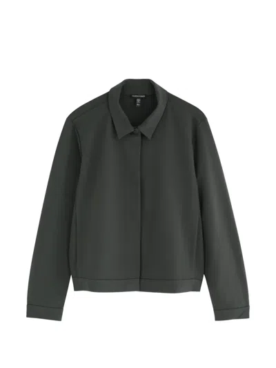 Eileen Fisher Zip-up Shirt Jacket In Gray