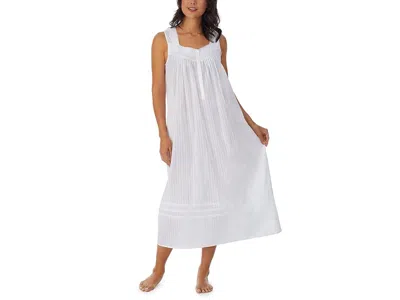 Eileen West 50 Cotton Dobby Sleeveless Nightgown In White
