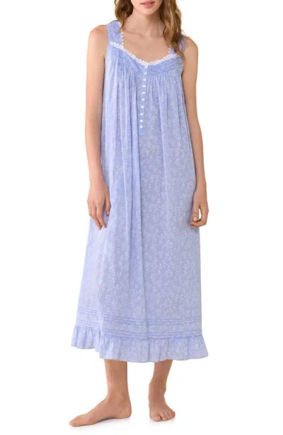 Eileen West Ballet Cotton Nightgown In Denim Blue