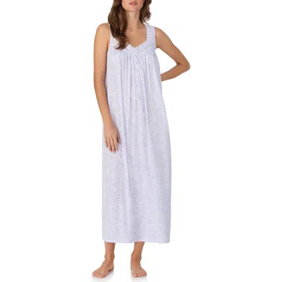 Eileen West Ballet Sleeveless Cotton Nightgown In Blue
