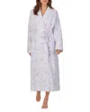 Eileen West Floral Quilted Cotton Ballet Robe In White Lilac