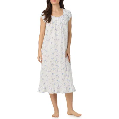 Eileen West Cap Sleeve Cotton Jersey Nightgown In White