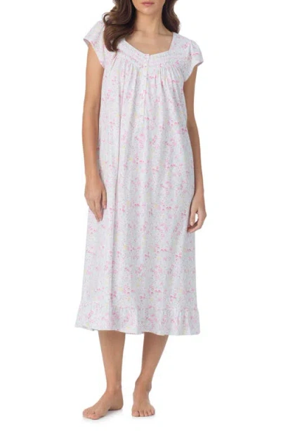 Eileen West Cap Sleeve Cotton Jersey Nightgown In White