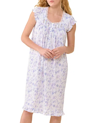 Eileen West Cap Sleeve Cotton Pointelle Waltz Nightgown In Purple
