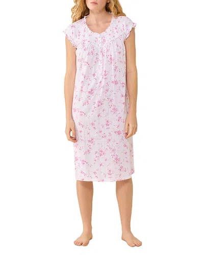 Eileen West Cap Sleeve Pointelle Knit Waltz Nightgown - Exclusive In Pink