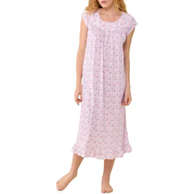 Eileen West Cap Sleeve Short Cotton Jersey Nightgown In Multi