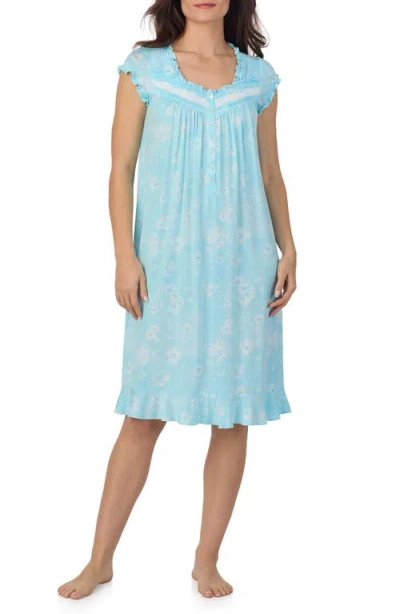 Eileen West Cap Sleeve Waltz Nightgown In Blue