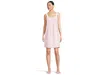 Eileen West Cotton Dobby Stripe Woven Sleeveless Short Nightgown In Pink