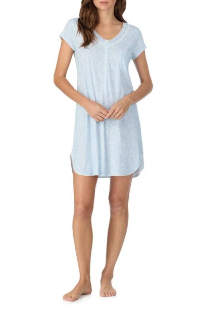 Eileen West Cotton Jersey Short Nightgown In Blue