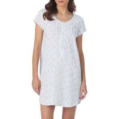 Eileen West Cotton Jersey Short Nightgown In Blue