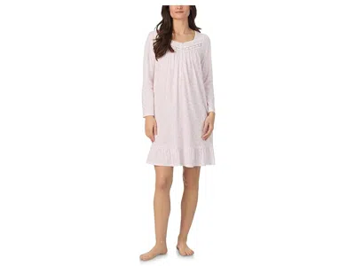 Eileen West Cotton Knit Long Sleeve Short Nightgown
