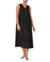 Eileen West Cotton Lace Trim Ballet Nightgown In Black