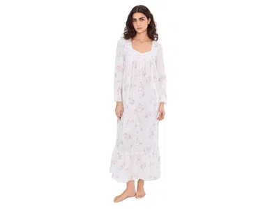 Eileen West Cotton Lawn Long Sleeve Button Front Robe In Multi