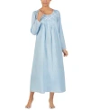Eileen West Lace-trimmed Cotton Ballet-length Nightgown In Blue