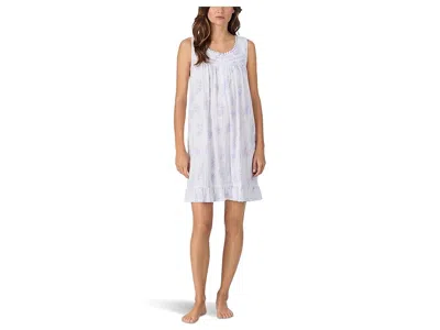 Eileen West Cotton Pointelle Sleeveless Short Chemise In White