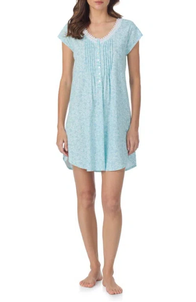 Eileen West Cotton Short Nightgown In Blue