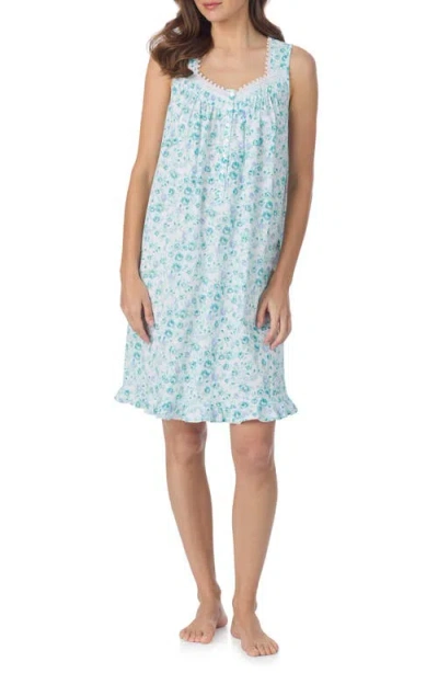 Eileen West Cotton Short Nightgown In Blue